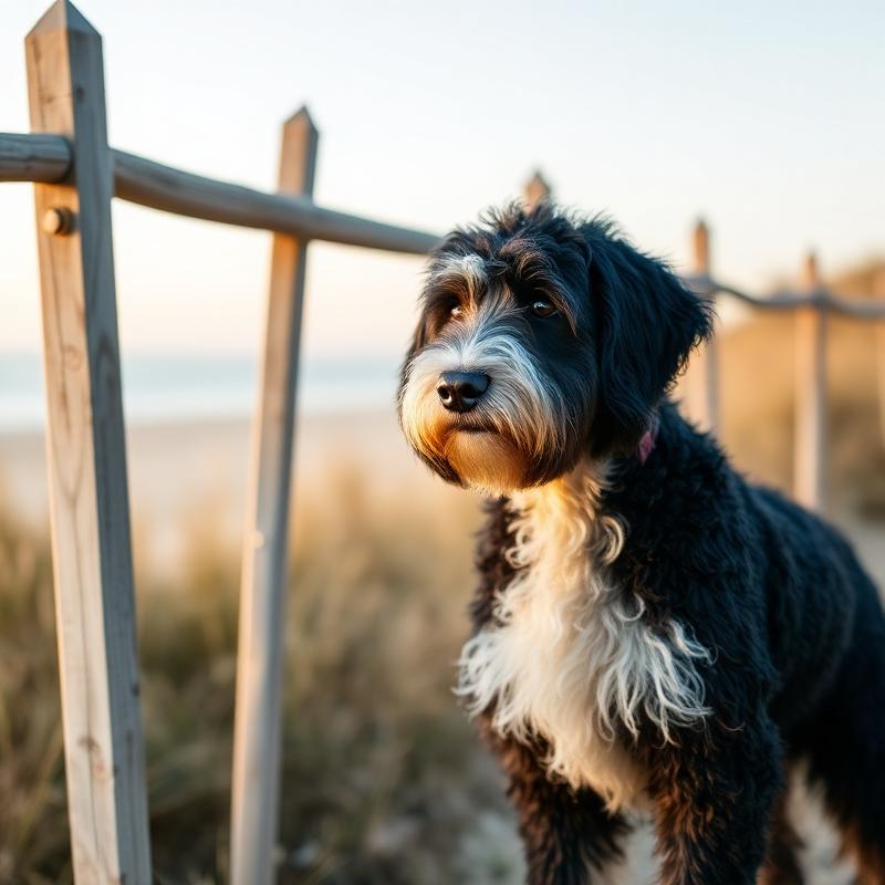 Moose, a 6 years old bernedoodle groomed by K-Pup in Scarborough, Maine