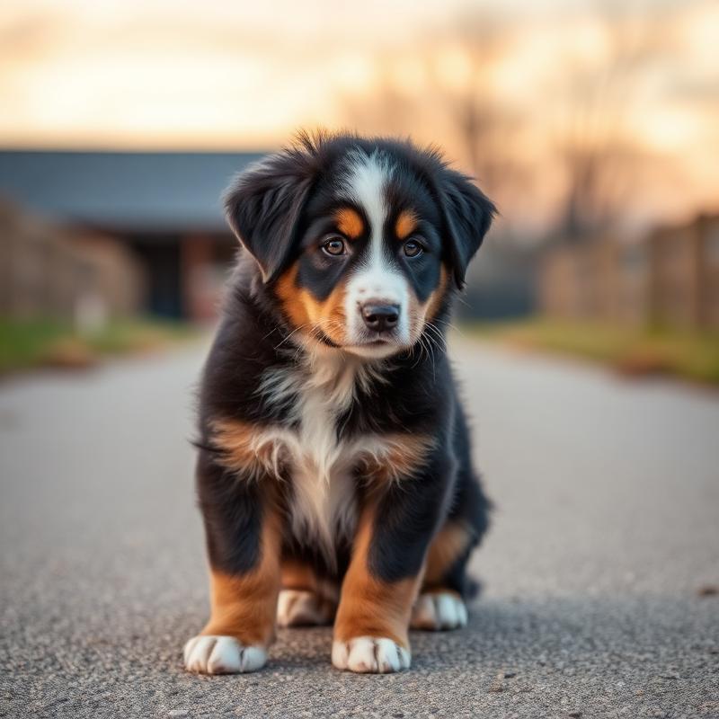 Willa, a 9 months old bernese mountain dog groomed by K-Pup in Arundel, Maine