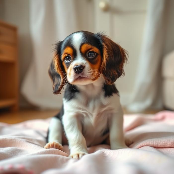Teddy, a 9 months old cavalier groomed by K-Pup in Wells, Maine