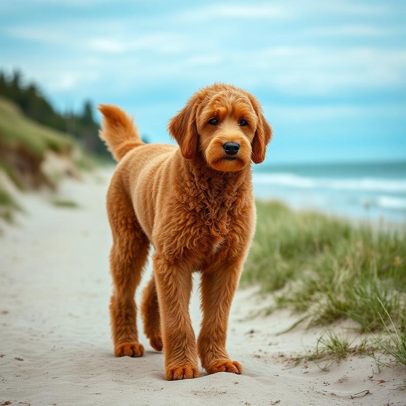 Rusty, a 7 years old goldendoodle groomed by K-Pup in Old Orchard Beach, Maine
