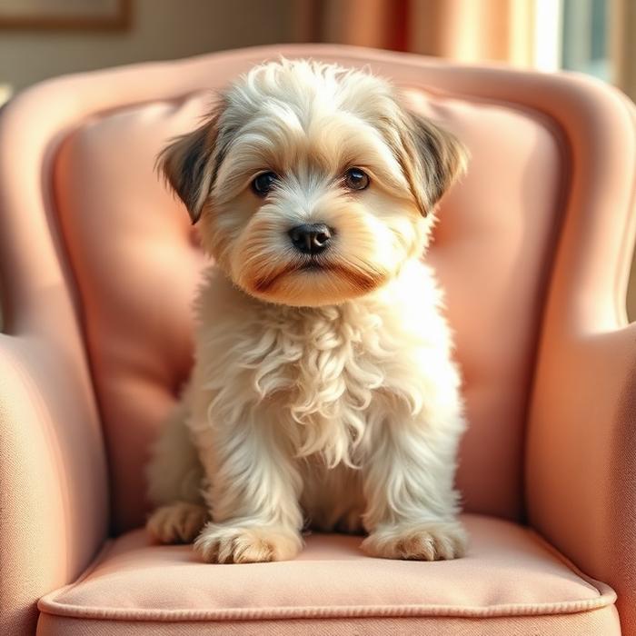 Sunny, a 1 year old Havanese groomed by K-Pup in Arundel, Maine