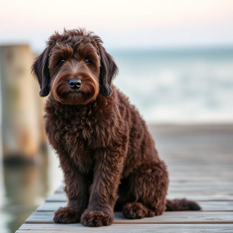 Cedar, a 6 years old labradoodle groomed by K-Pup in Wells, Maine