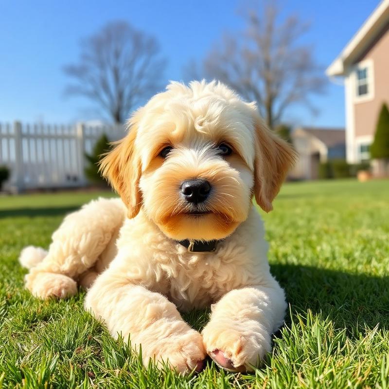 Willa, a 10 months old labradoodle groomed by K-Pup in Kennebunk, Maine
