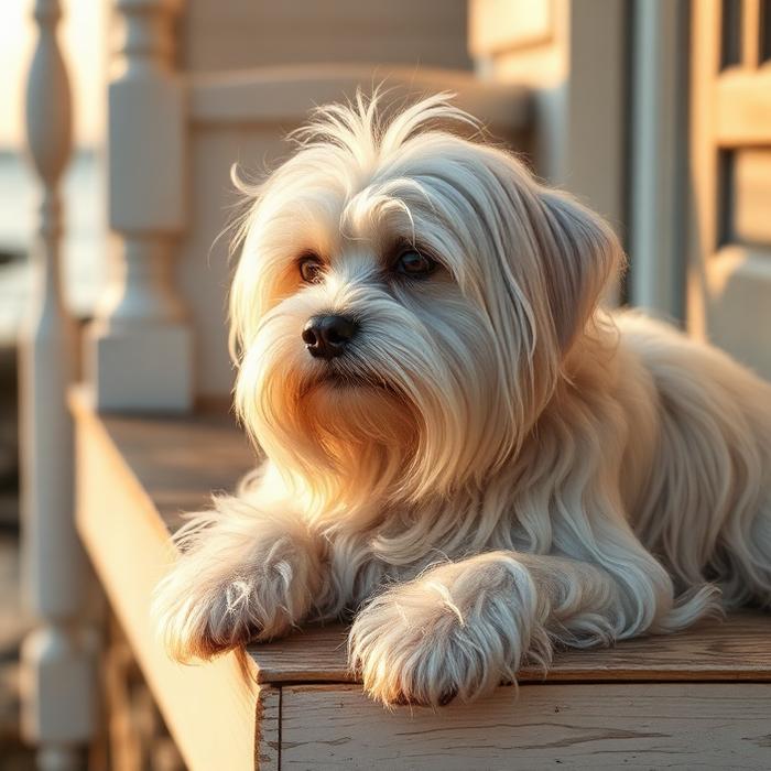 Clementine, a 10 years old Maltese groomed by K-Pup in Cape Porpoise, Maine