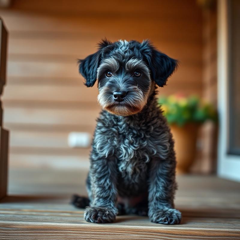 Pepper, a 9 months old schnoodle groomed by K-Pup in Wells, Maine