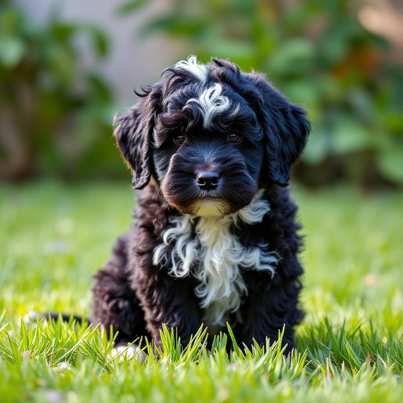 Domino, a 11 months old sheepadoodle groomed by K-Pup in Arundel, Maine